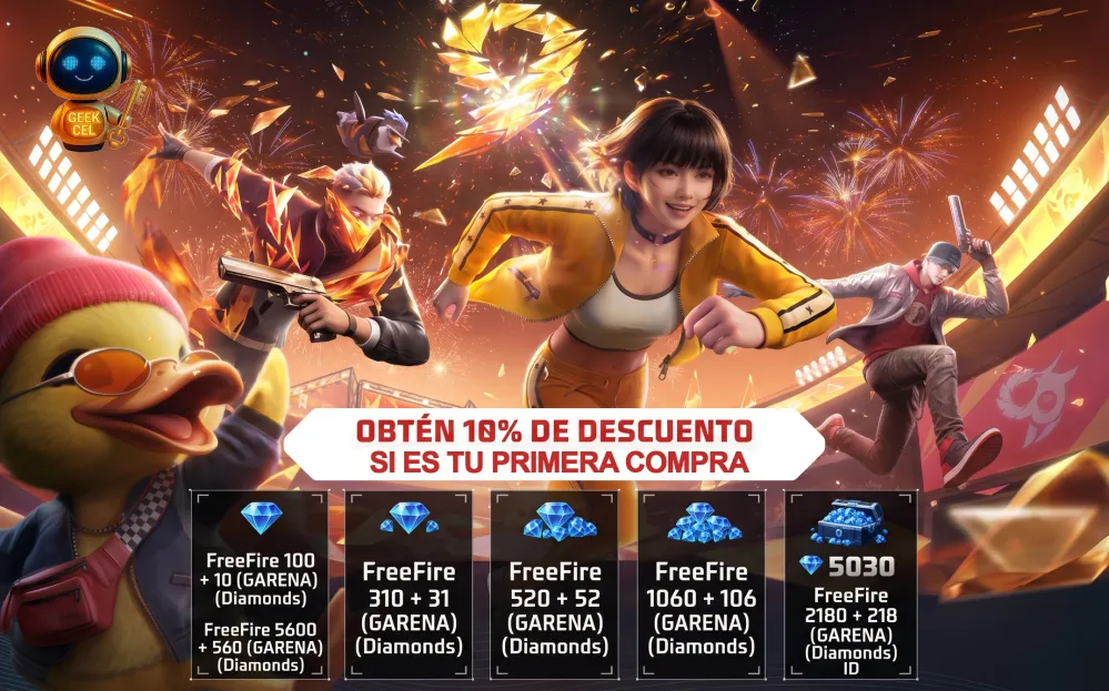 Recarga directa de diamantes Free Fire con descuento