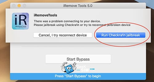 Iniciar Jailbreak Checkra1n para iPad iCloud