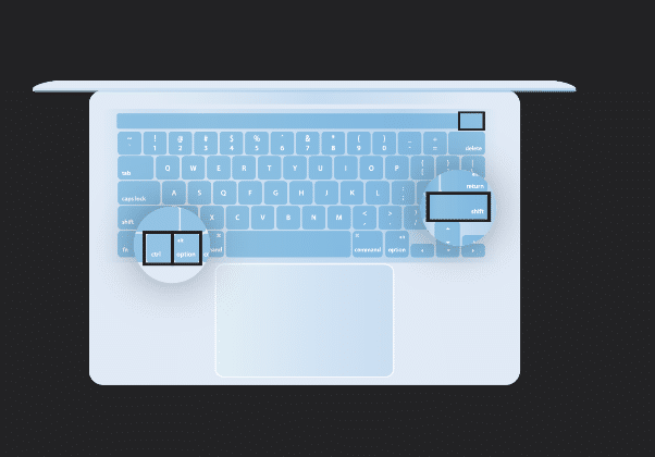 Modo DFU MacBook Bypass EFI teclas