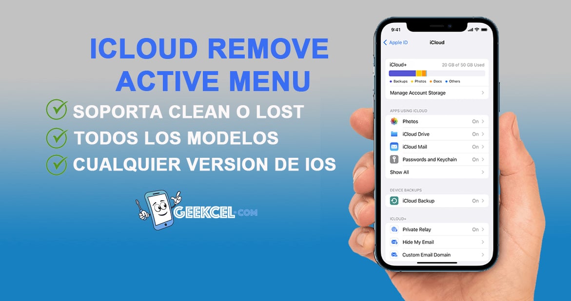 Desbloqueo iCloud iPhone con Acceso a Menú - Unlock Permanente con iRemove Tool